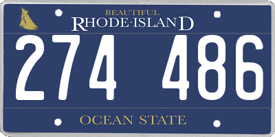 RI license plate 274486