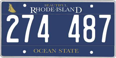 RI license plate 274487