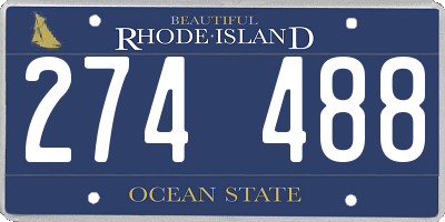 RI license plate 274488