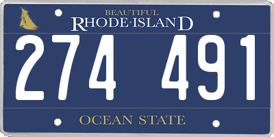 RI license plate 274491