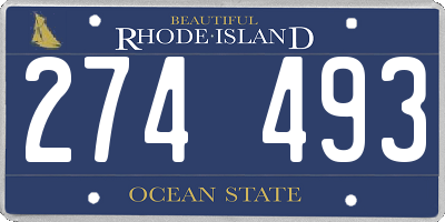 RI license plate 274493