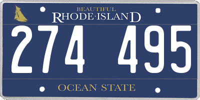 RI license plate 274495