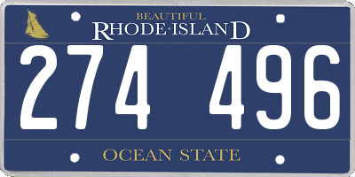 RI license plate 274496