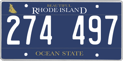 RI license plate 274497