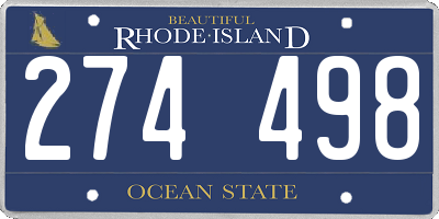 RI license plate 274498