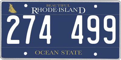 RI license plate 274499