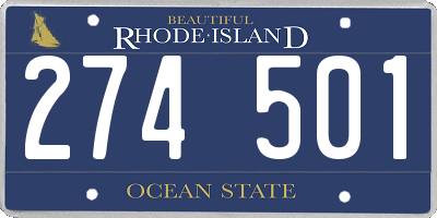 RI license plate 274501