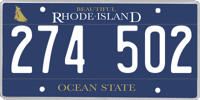 RI license plate 274502