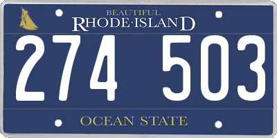 RI license plate 274503