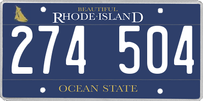 RI license plate 274504