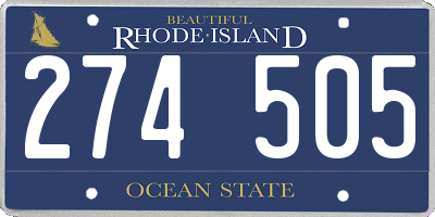 RI license plate 274505
