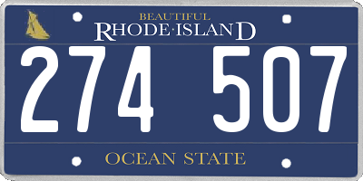RI license plate 274507
