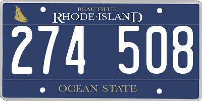 RI license plate 274508