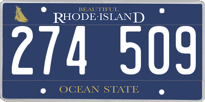 RI license plate 274509