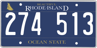 RI license plate 274513