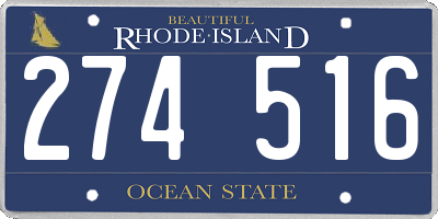 RI license plate 274516