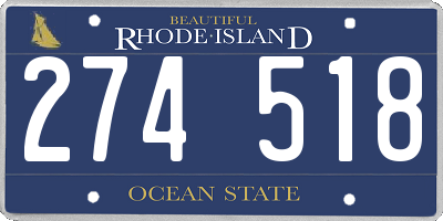 RI license plate 274518