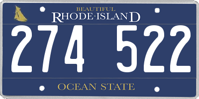 RI license plate 274522