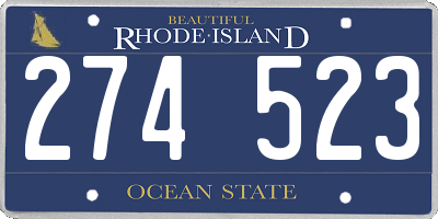 RI license plate 274523