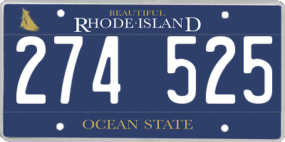 RI license plate 274525