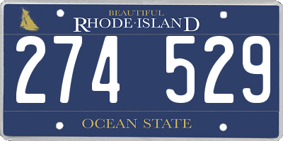 RI license plate 274529