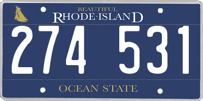 RI license plate 274531