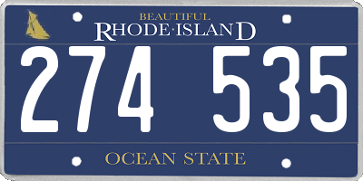 RI license plate 274535