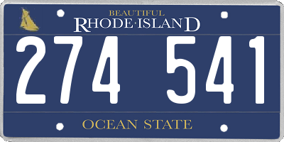 RI license plate 274541
