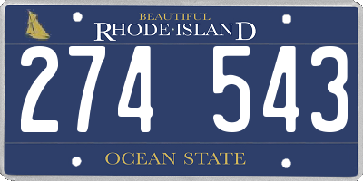 RI license plate 274543