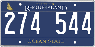 RI license plate 274544