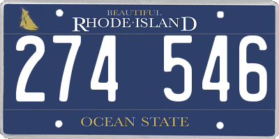 RI license plate 274546