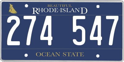 RI license plate 274547