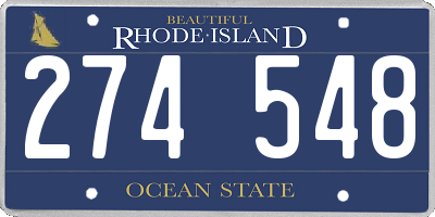 RI license plate 274548
