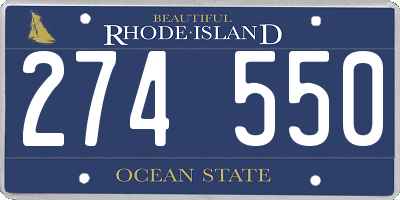 RI license plate 274550