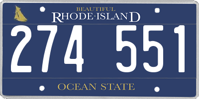 RI license plate 274551