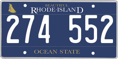 RI license plate 274552