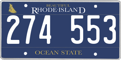 RI license plate 274553