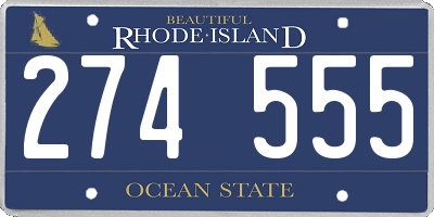 RI license plate 274555