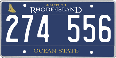 RI license plate 274556