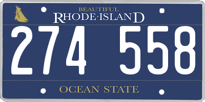RI license plate 274558