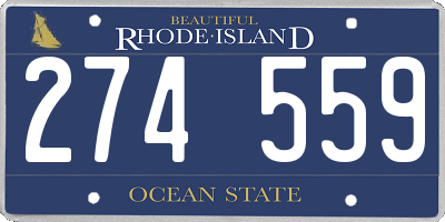 RI license plate 274559