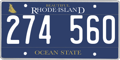 RI license plate 274560