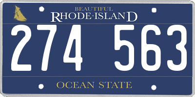 RI license plate 274563