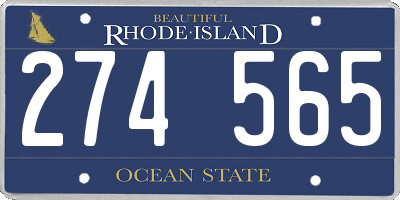 RI license plate 274565