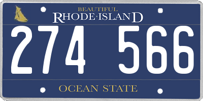 RI license plate 274566
