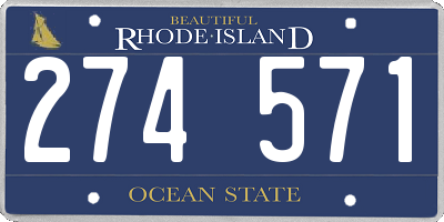 RI license plate 274571
