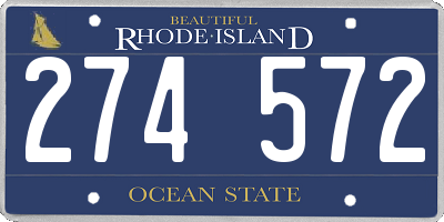 RI license plate 274572