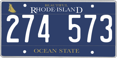 RI license plate 274573