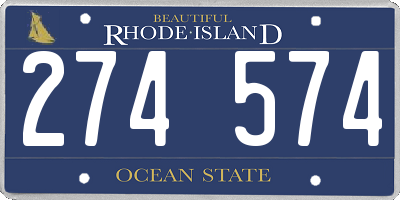 RI license plate 274574
