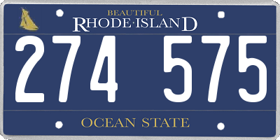 RI license plate 274575
